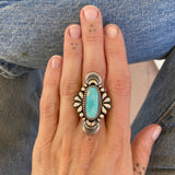 The Peacock Ring 3- Natural Royston Turquoise and Sterling Silver- Finished to Size or as a Pendant