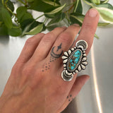 The Peacock Ring 3- Natural Royston Turquoise and Sterling Silver- Finished to Size or as a Pendant