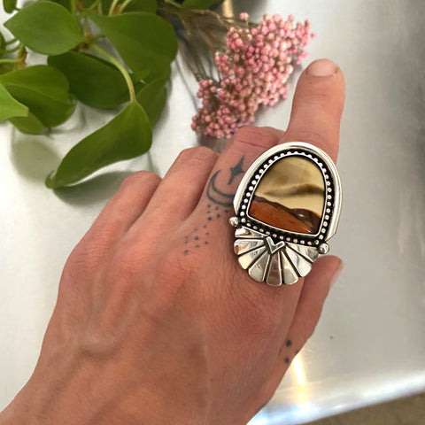 The Desert Portal Ring #3- Polychrome Jasper and Sterling Silver- Finished to Size or as a Pendant