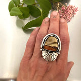 The Desert Portal Ring #3- Polychrome Jasper and Sterling Silver- Finished to Size or as a Pendant