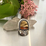 The Desert Portal Ring #3- Polychrome Jasper and Sterling Silver- Finished to Size or as a Pendant