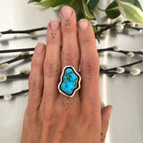 The Reverberation Ring 3- Sonoran Gold Turquoise and Sterling Silver- Finished to Size or as a Pendant