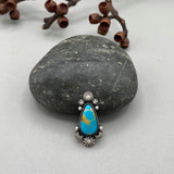 The Celestial Ring #4- Royston Turquoise and Sterling Silver- Finished to Size or as a Pendant