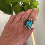 The Gaia Ring #4- Sonoran Gold Turquoise and Sterling Silver- Finished to Size or as a Pendant