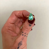 Emerald Valley Turquoise and Solid 14k Gold Ring- Size 5.5 (can be sized up 1/2 size)