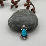 The Celestial Ring #5- Royston Turquoise and Sterling Silver- Finished to Size or as a Pendant