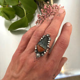 The Eternal Flame Ring #5- Polychrome Jasper and Sterling Silver- Finished to Size or as a Pendant