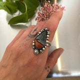 The Eternal Flame Ring #5- Polychrome Jasper and Sterling Silver- Finished to Size or as a Pendant