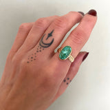 Emerald Valley Turquoise and Solid 14k Gold Ring- Size 6.75 (can be sized up 1/2 size)