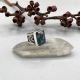 The Signet Ring- Size 6.5- Morenci II Turquoise and Sterling Silver