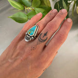 The Sprout Ring- Size 6- Turquoise Mountain Turquoise and Sterling Silver