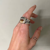The Signet Ring- Size 7.5- Picture Jasper and Sterling Silver