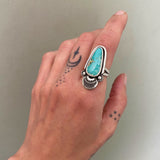 The Sprout Ring- Size 7- Natural Royston Turquoise and Sterling Silver