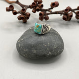 The Elements Signet Ring- Size 7- Natural Royston Turquoise and Sterling Silver