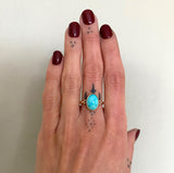 Royston Turquoise and Solid 14k Gold Ring- Size 8 (can be sized up 1/2 size)