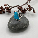 The Squiggle Signet Ring- Size 8- Kingman Turquoise and Sterling Silver