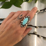 The Looking Glass Ring- Size 8- Natural Castle Dome Turquoise and Sterling Silver