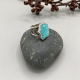 The Squiggle Signet Ring- Size 8- Royston Turquoise and Sterling Silver