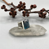 The Signet Ring- Size 8- Morenci II Turquoise and Sterling Silver