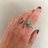 Emerald Valley Turquoise and Solid 14k Gold Ring- Size 9 (can be sized up 1/2 size)