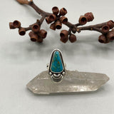 The Sprout Ring- Size 9- Pilot Mountain Turquoise and Sterling Silver