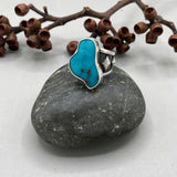 The Squiggle Signet Ring- Size 9- Ithaca Peak Turquoise and Sterling Silver