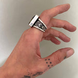 The Signet Ring- Size 9- Iron Mustang Turquoise and Sterling Silver