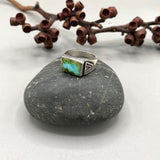 The Elements Signet Ring- Size 9- Sonoran Gold Turquoise and Sterling Silver