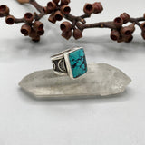 The Signet Ring- Size 9- Bamboo Mountain Turquoise and Sterling Silver