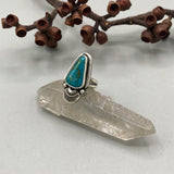 The Sprout Ring- Size 9- Pilot Mountain Turquoise and Sterling Silver