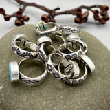 Hand-Stamped Turquoise Rings