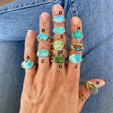 Hand-Stamped Turquoise Rings