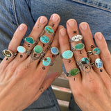 Hand-Stamped Turquoise Rings