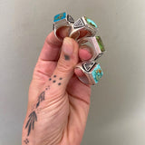 The Elements Signet Ring- Size 7- Natural Royston Turquoise and Sterling Silver