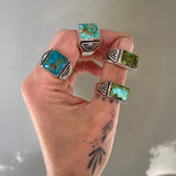 The Elements Signet Ring- Size 8- Autumn Creek Turquoise and Sterling Silver