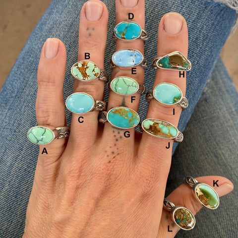 Hand-Stamped Turquoise Rings