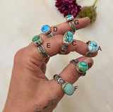 Hand-Stamped Turquoise Rings