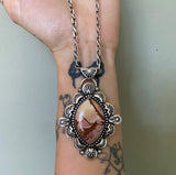 The Alpenglow Necklace- Red Falcon Jasper and Sterling Silver- Chain Included