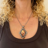 The Alpenglow Necklace- Red Falcon Jasper and Sterling Silver- Chain Included