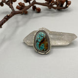 The Annapurna Ring- Bamboo Mountain Turquoise and Sterling Silver- Finished to Size or as a Pendant