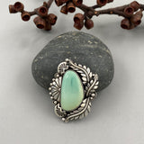 The Antheia Ring- Natural Royston Turquoise and Sterling Silver- Finished to Size or as a Pendant