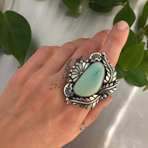 The Antheia Ring- Natural Royston Turquoise and Sterling Silver- Finished to Size or as a Pendant