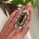 The Apparition Ring- Montana Agate and Sterling Silver- Finished to Size or as a Pendant