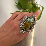 The Astra Ring- Bamboo Mountain Turquoise and Sterling Silver- Finished to Size or as a Pendant