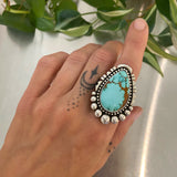 The Balustrade Ring- Natural High Grade Royston Turquoise and Sterling Silver- Finished to Size or as a Pendant