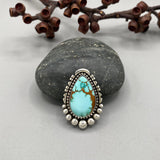 The Balustrade Ring- Natural High Grade Royston Turquoise and Sterling Silver- Finished to Size or as a Pendant