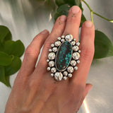 The Bamboo Mountain Supernova Ring- Bamboo Mountain Turquoise and Sterling Silver- Finished to Size or as a Pendant