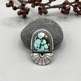 The Cosmic Portal Ring 1- Bamboo Mountain Turquoise and Sterling Silver- Finished to Size or as a Pendant