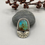 The Cosmic Portal Ring 2- Bamboo Mountain Turquoise and Sterling Silver- Finished to Size or as a Pendant