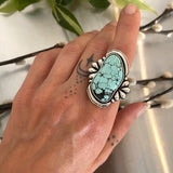 The Ripple Ring 3- Bamboo Mountain Turquoise and Sterling Silver- Finished to Size or as a Pendant